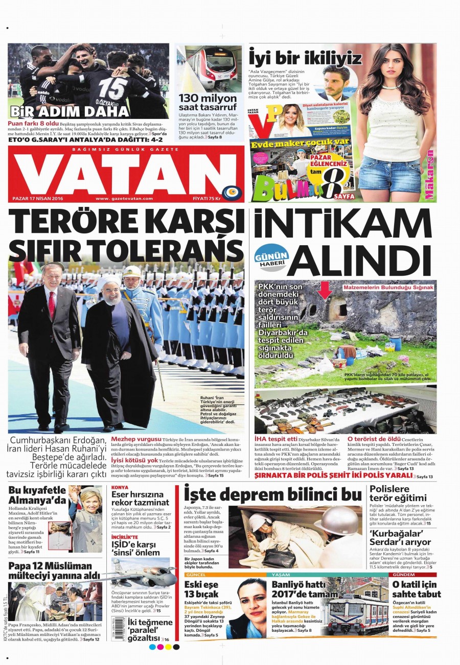 17 Nisan 2016 gazete manşetleri - 684