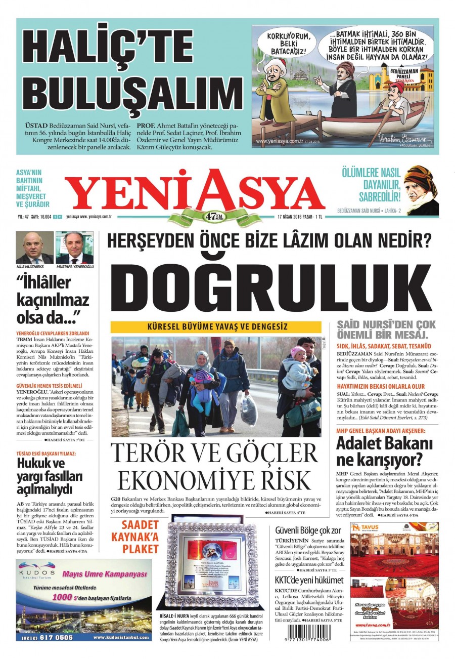 17 Nisan 2016 gazete manşetleri - 527