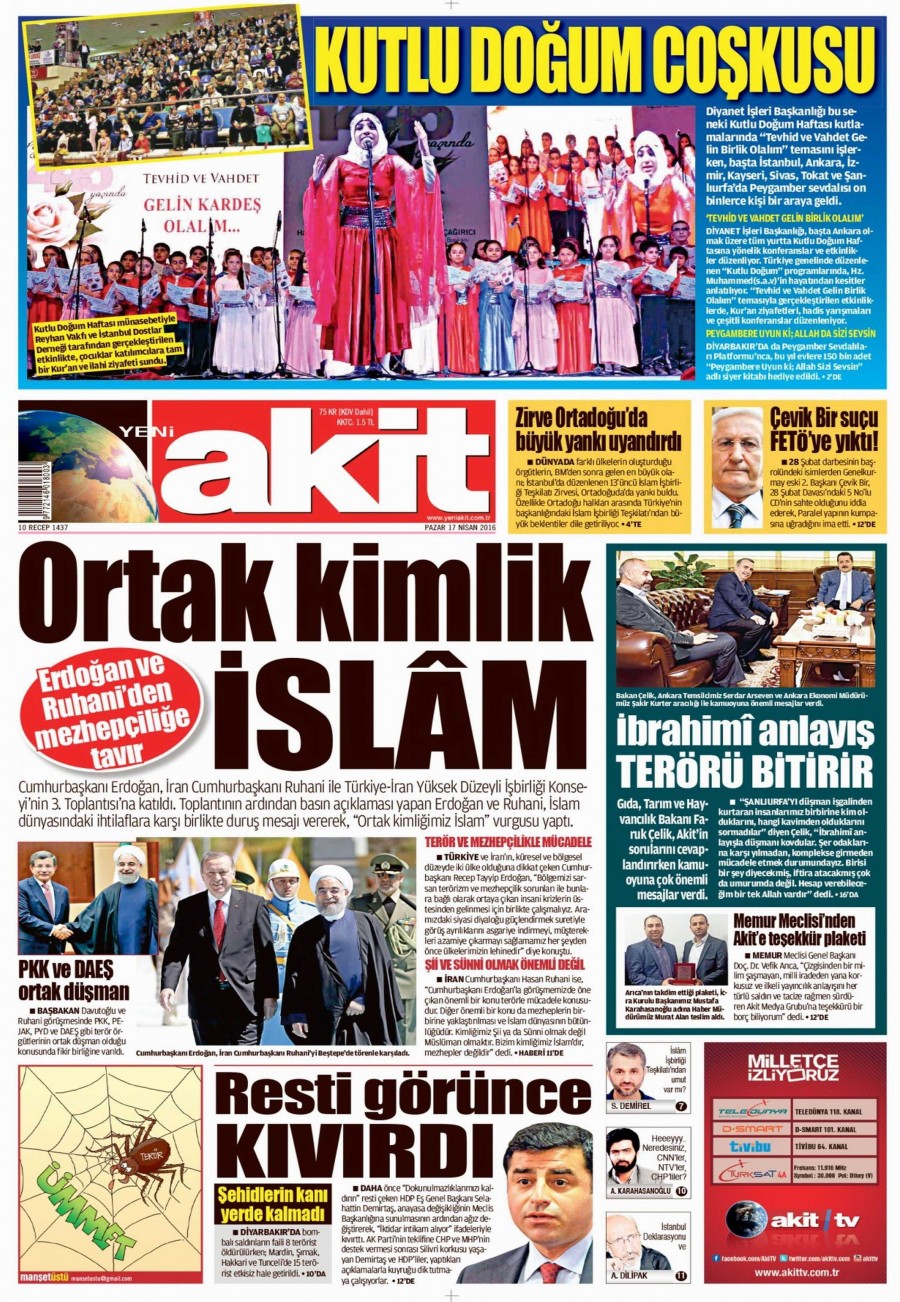 17 Nisan 2016 gazete manşetleri - 818