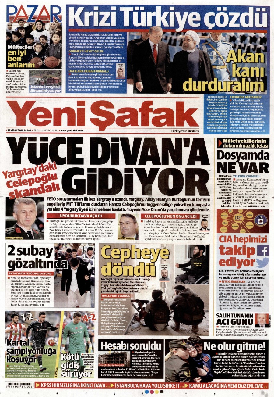 17 Nisan 2016 gazete manşetleri - 720