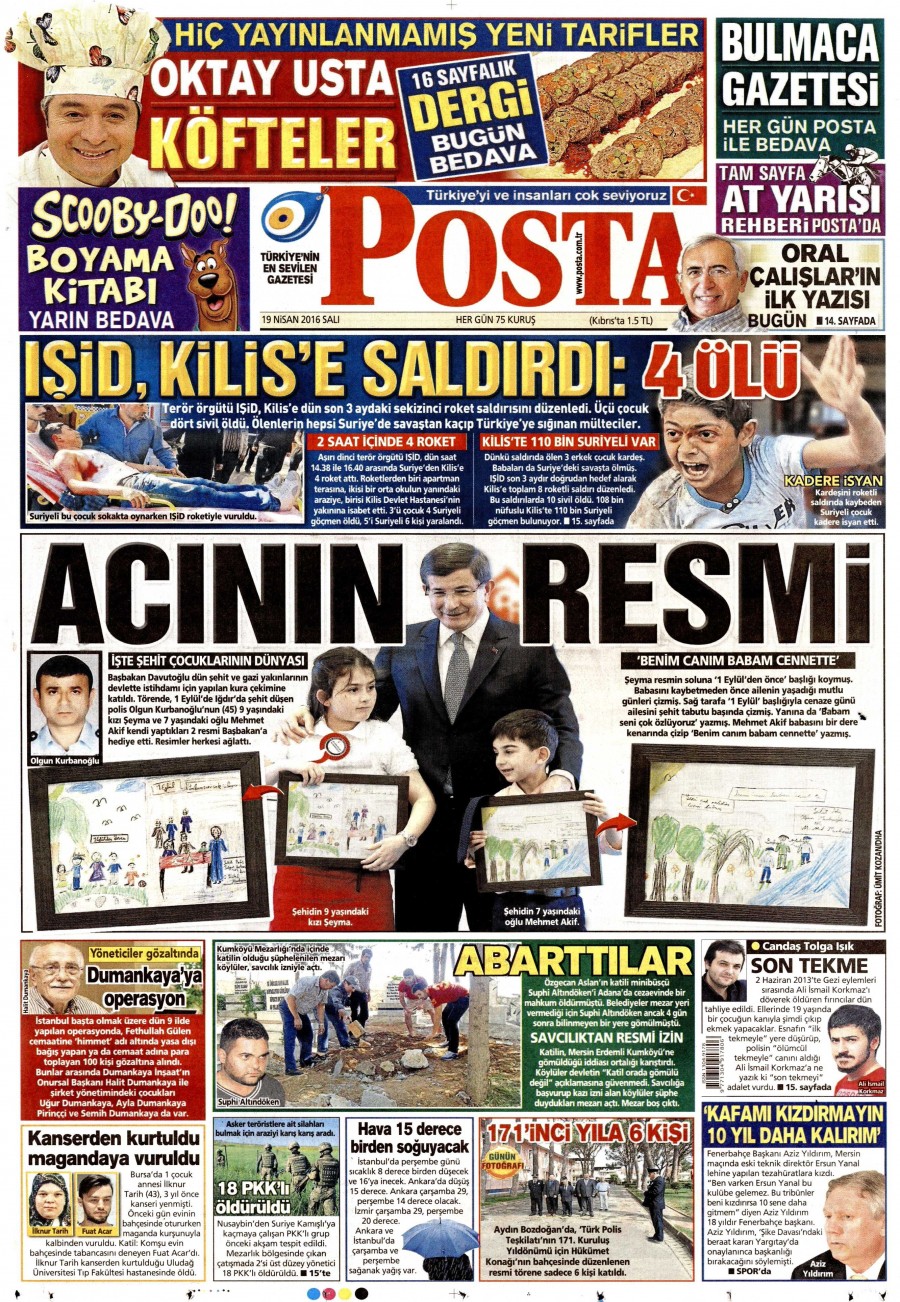 19 Nisan 2016 gazete manşetleri - 890
