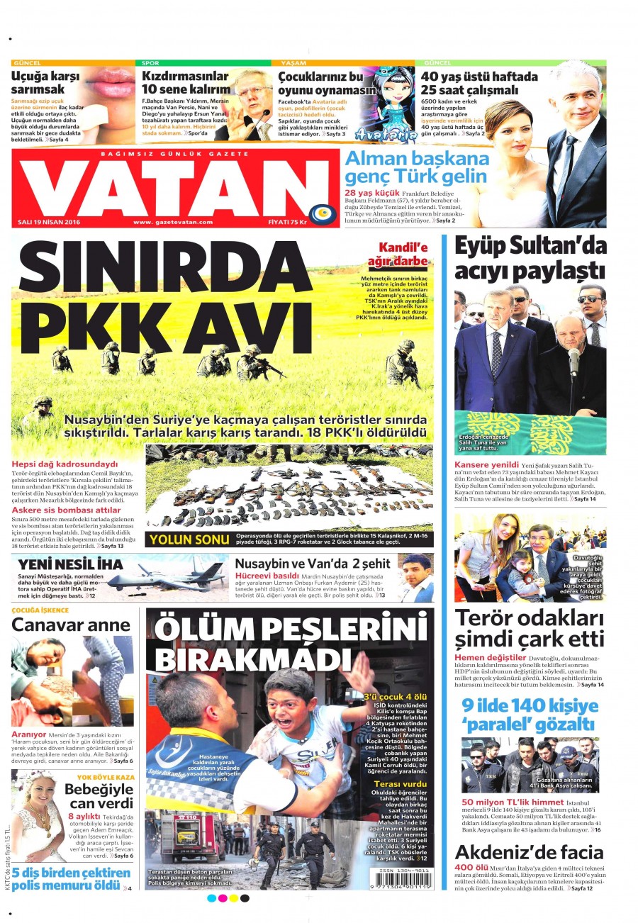 19 Nisan 2016 gazete manşetleri - 907