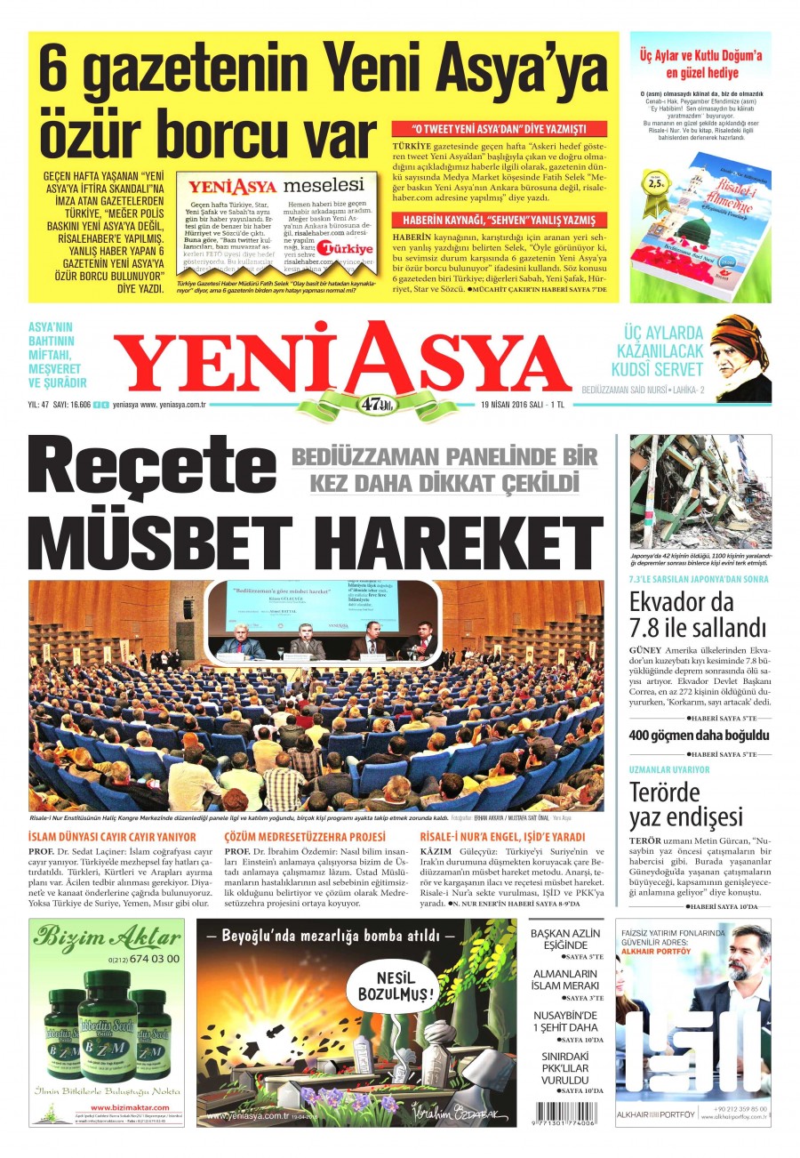 19 Nisan 2016 gazete manşetleri - 638