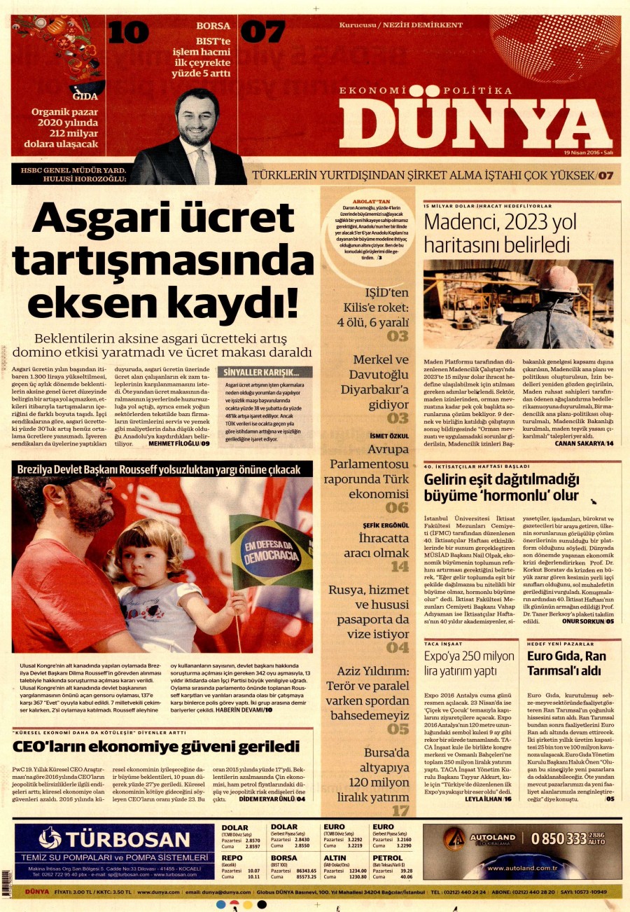 19 Nisan 2016 gazete manşetleri - 696