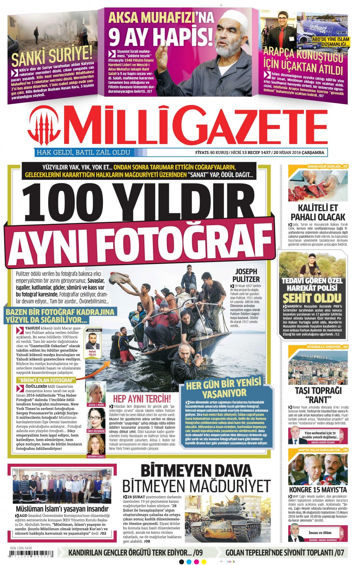 20 Nisan 2016 gazete manşetleri - 535