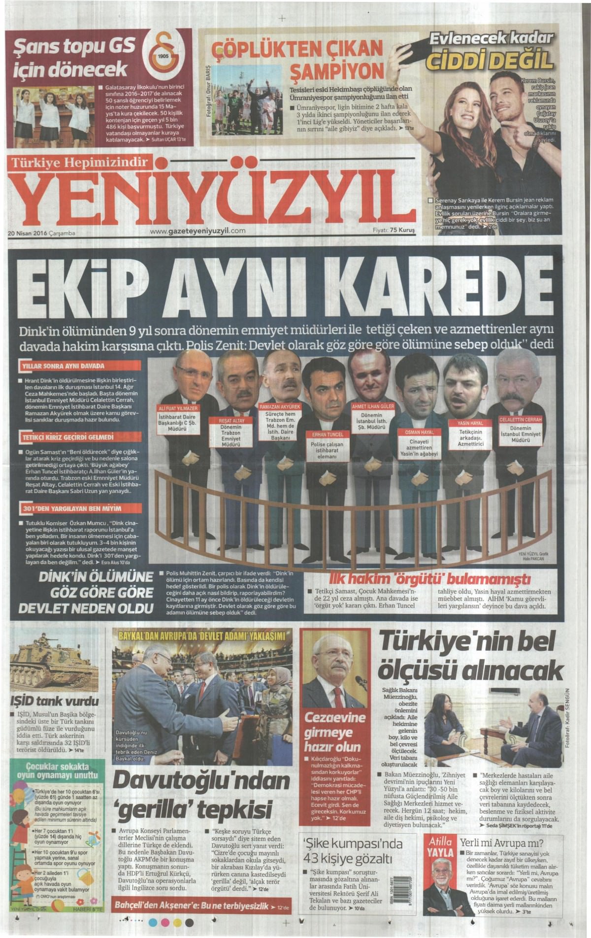 20 Nisan 2016 gazete manşetleri - 537