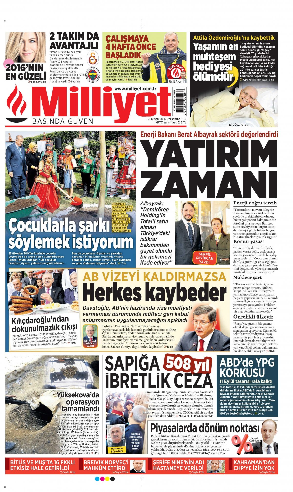 21 Nisan 2016 gazete manşetleri - 642