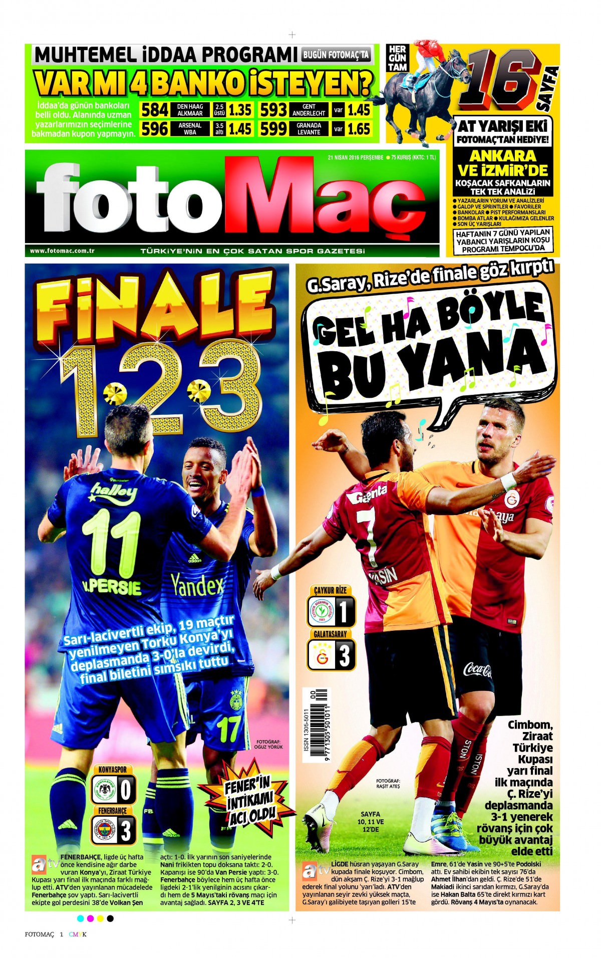 21 Nisan 2016 gazete manşetleri - 602