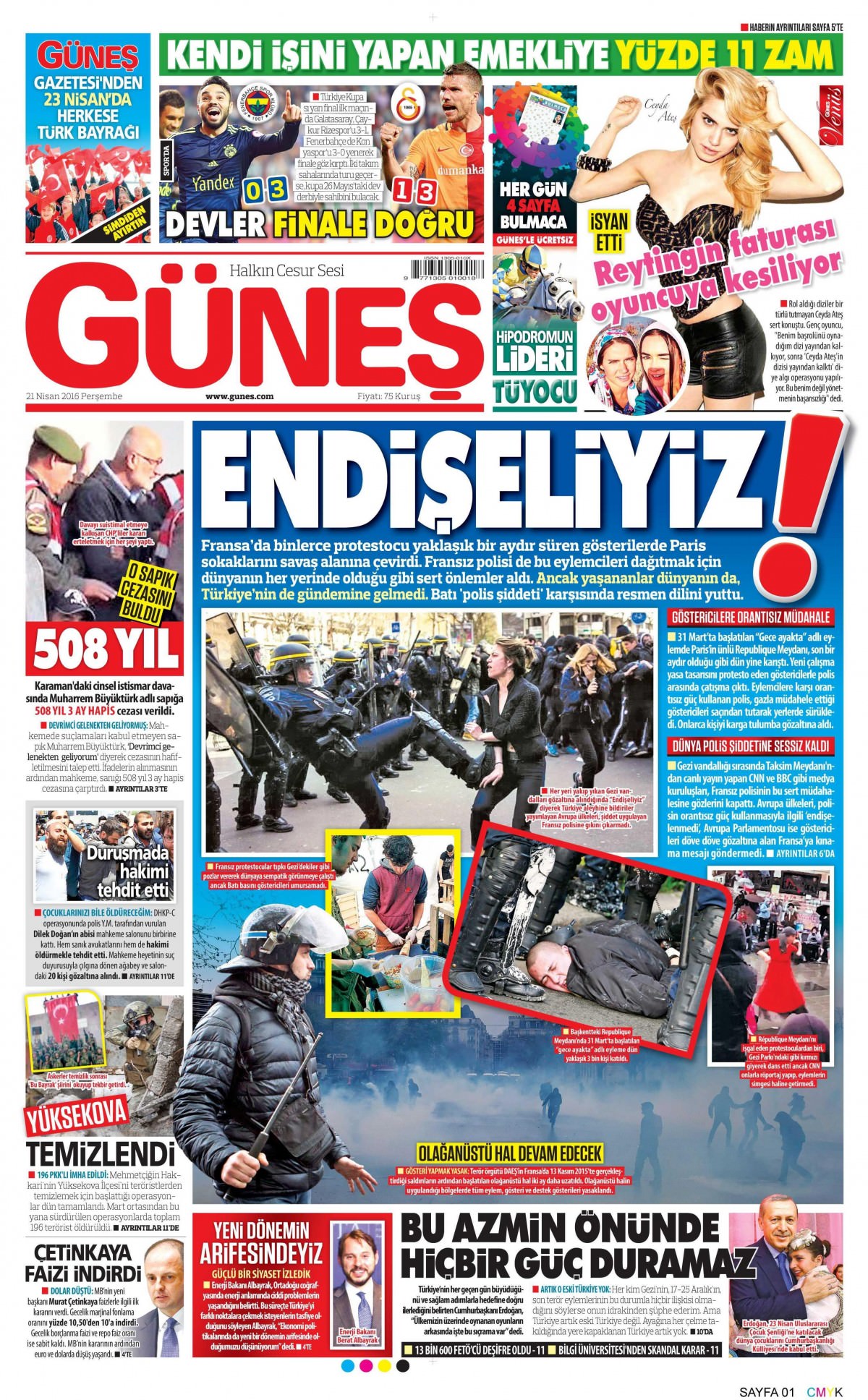 21 Nisan 2016 gazete manşetleri - 630