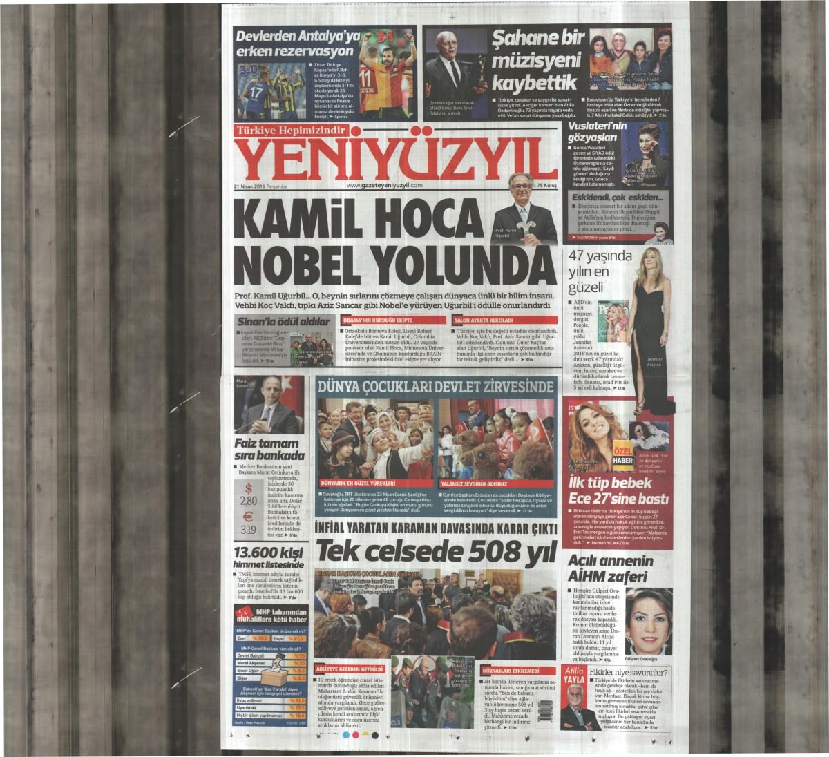 21 Nisan 2016 gazete manşetleri - 796