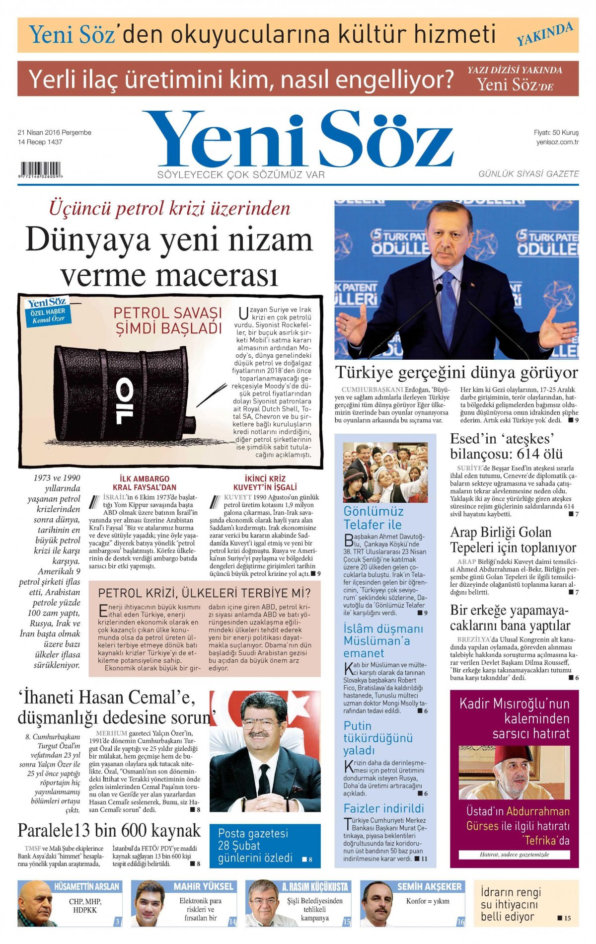 21 Nisan 2016 gazete manşetleri - 683