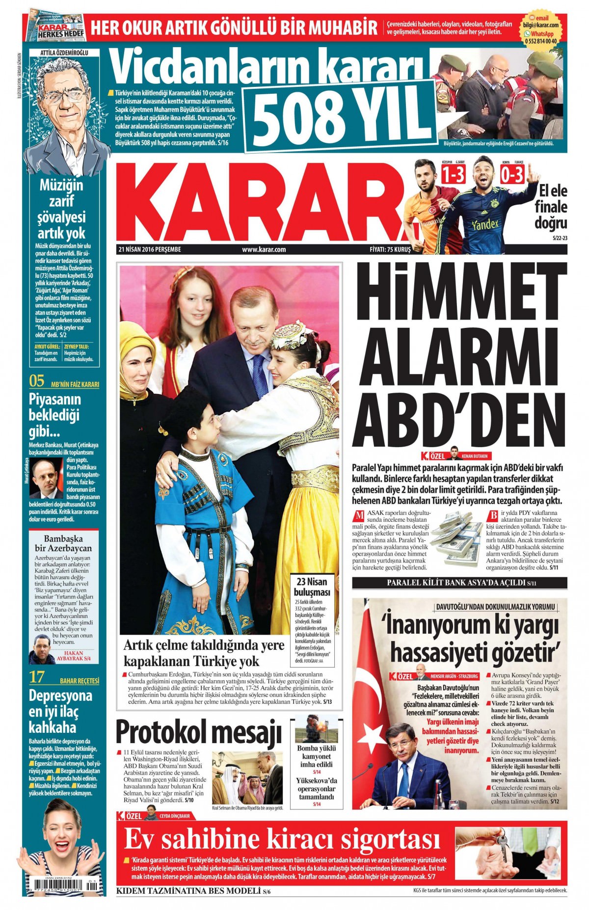 21 Nisan 2016 gazete manşetleri - 778