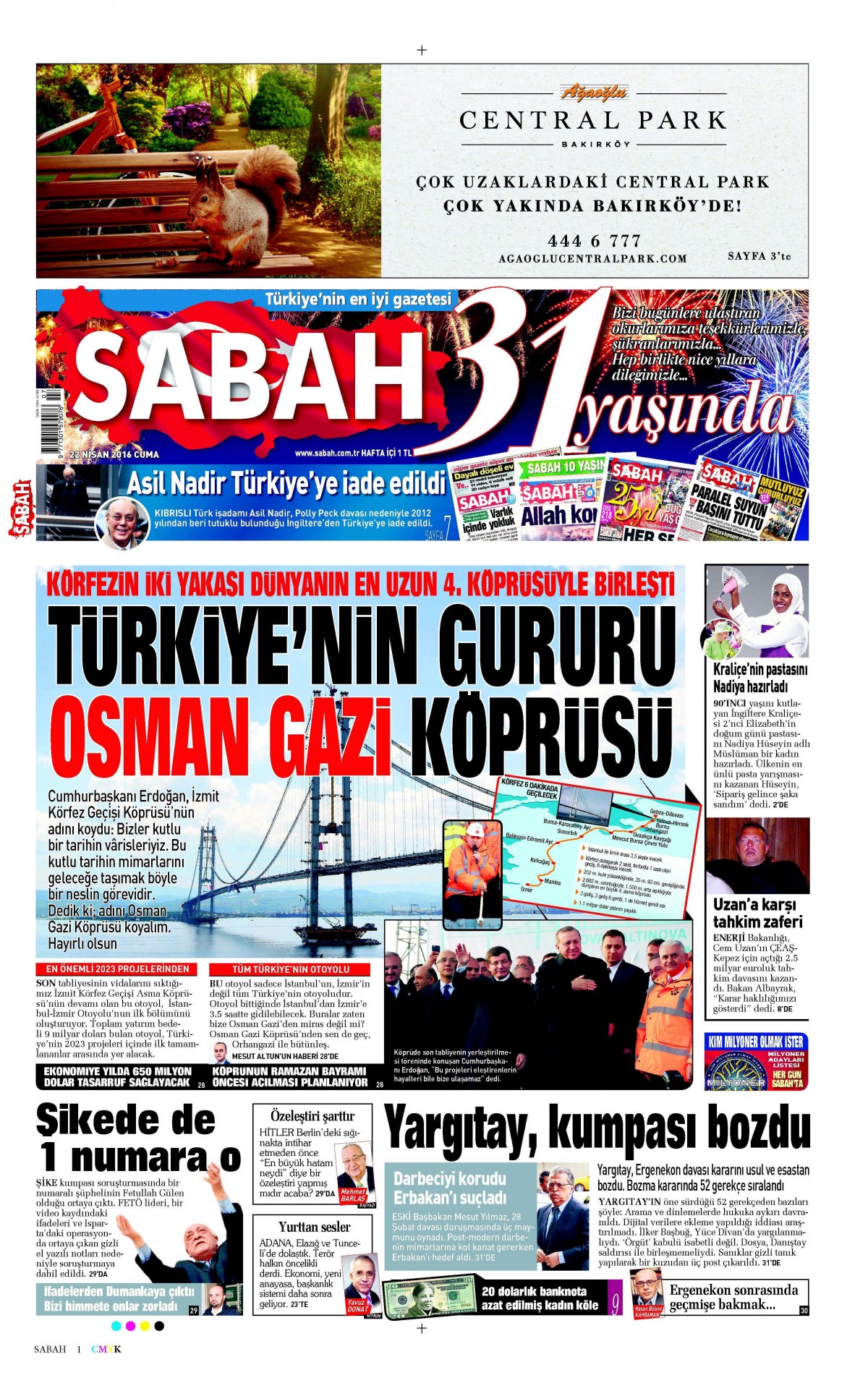 22 Nisan 2016 gazete manşetleri - 3