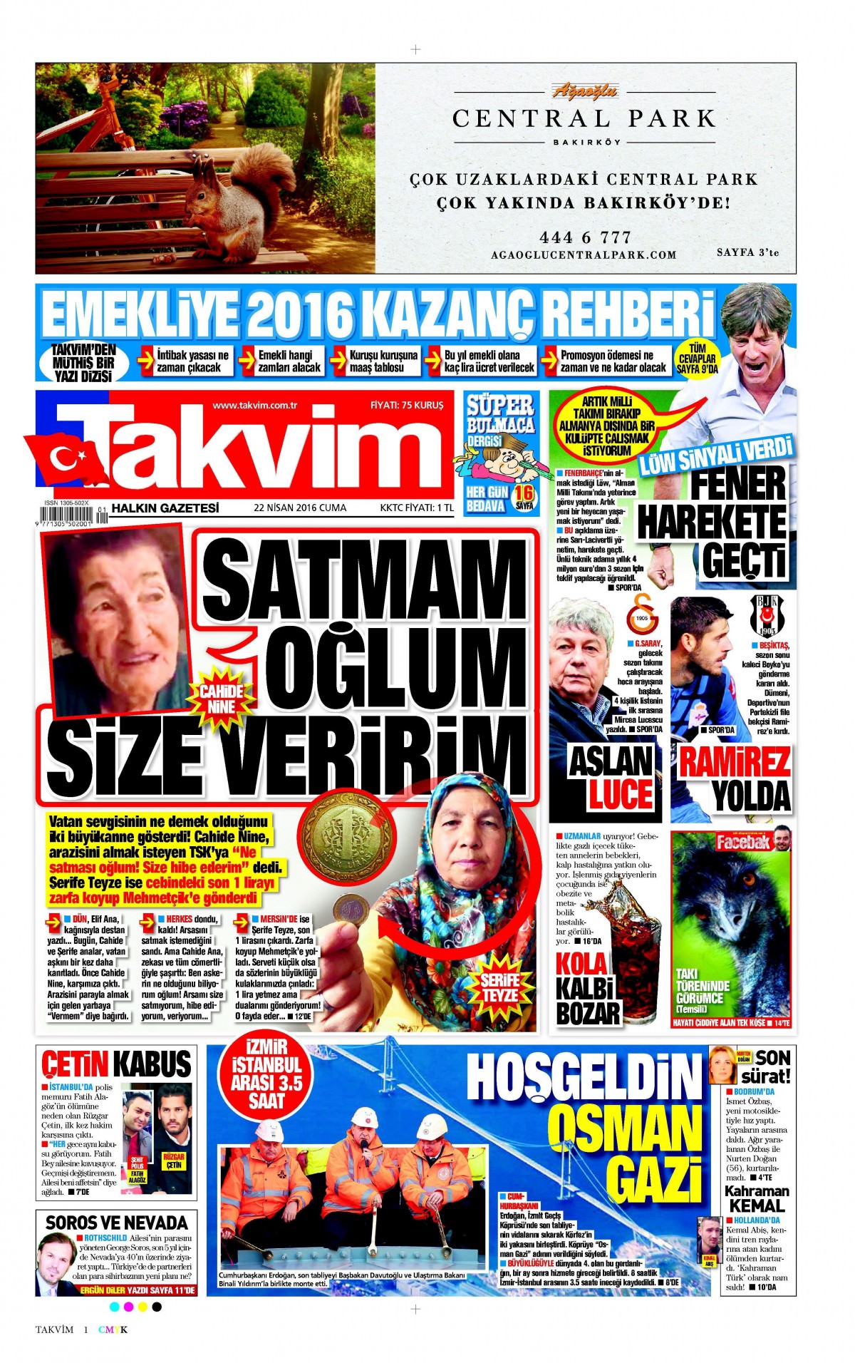 22 Nisan 2016 gazete manşetleri - 24