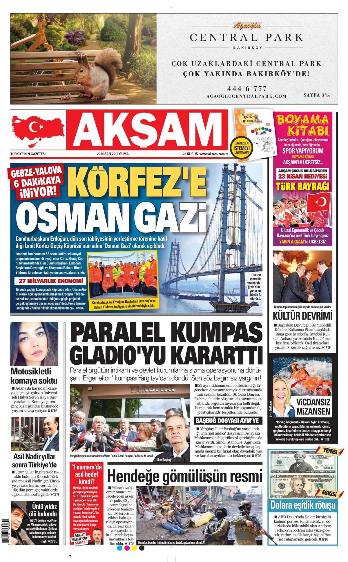 22 Nisan 2016 gazete manşetleri - 10