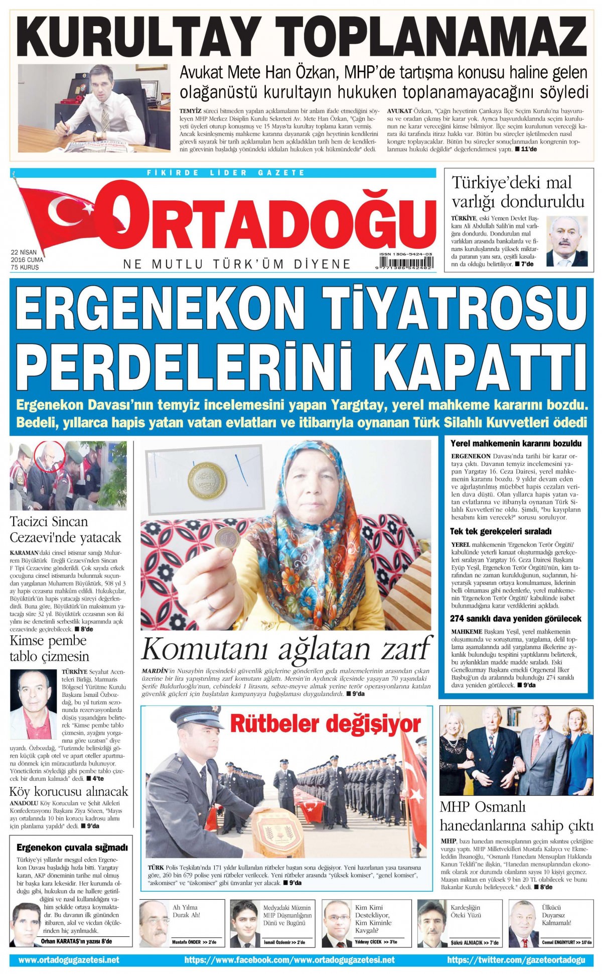 22 Nisan 2016 gazete manşetleri - 11