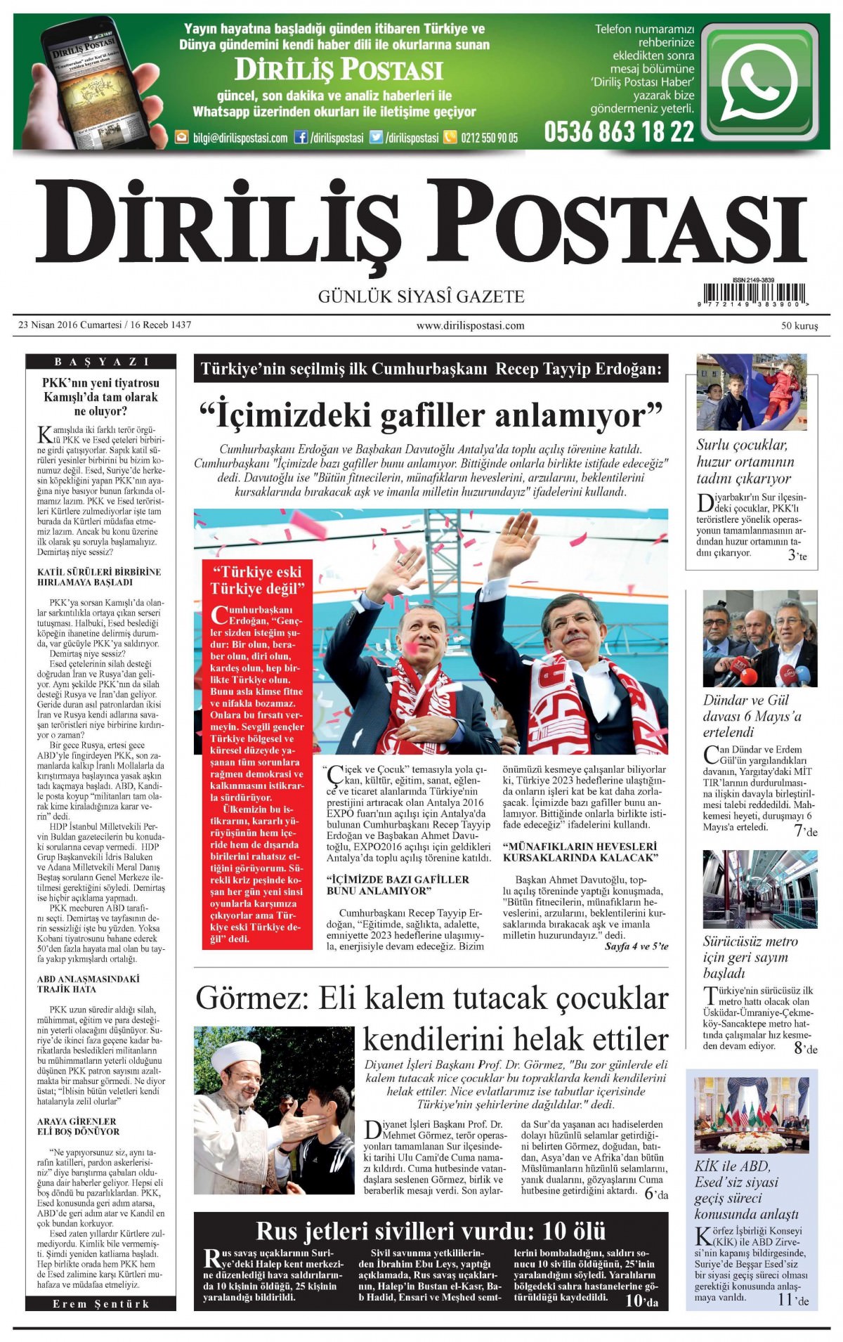 23 Nisan 2016 gazete manşetleri - 8