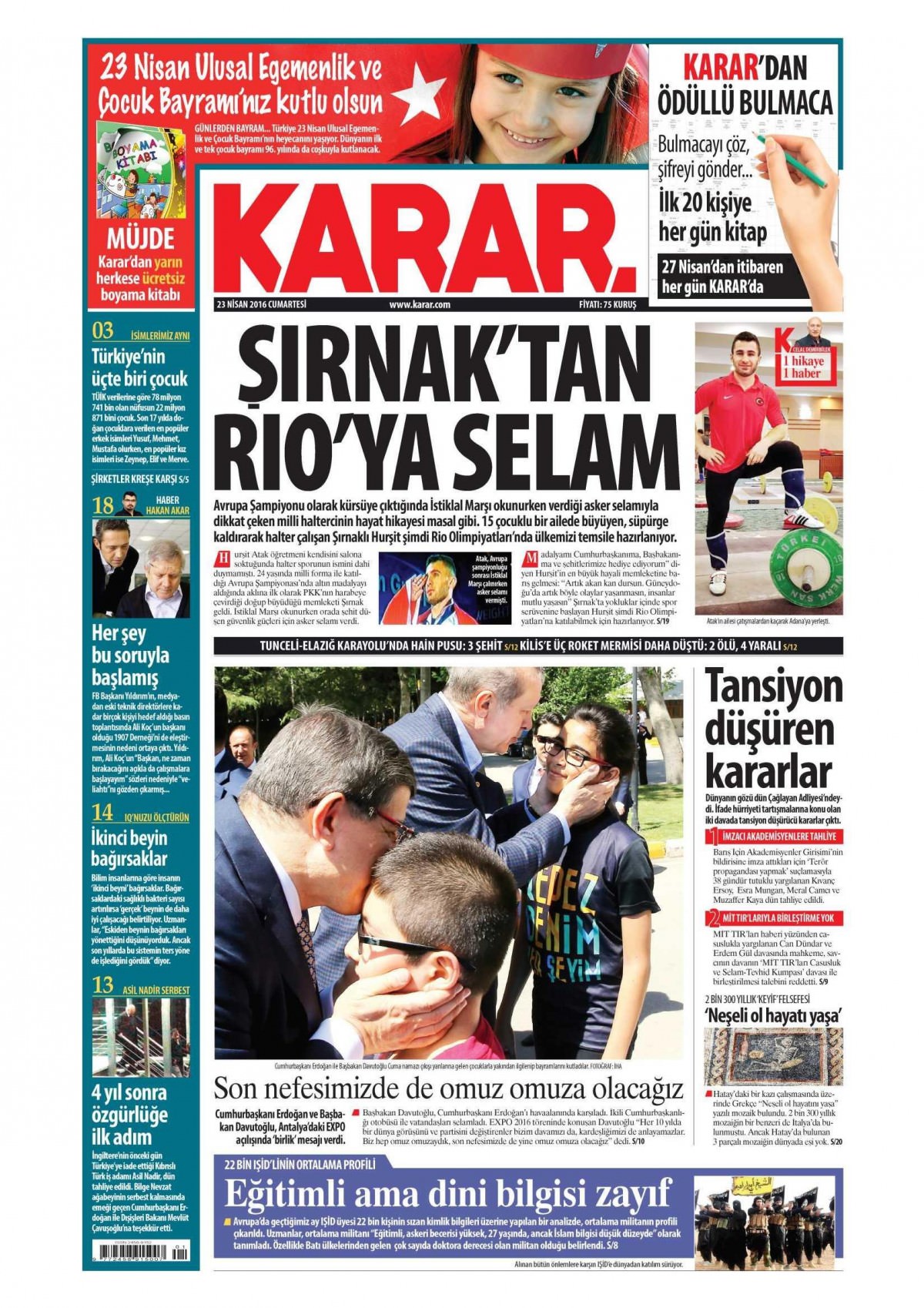 23 Nisan 2016 gazete manşetleri - 18