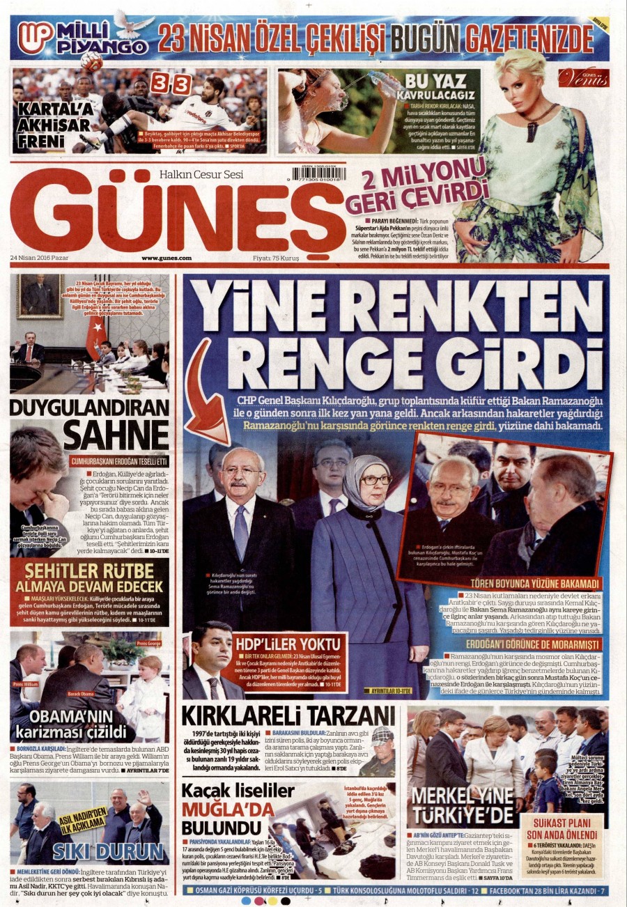24 Nisan 2016 gazete manşetleri - 712