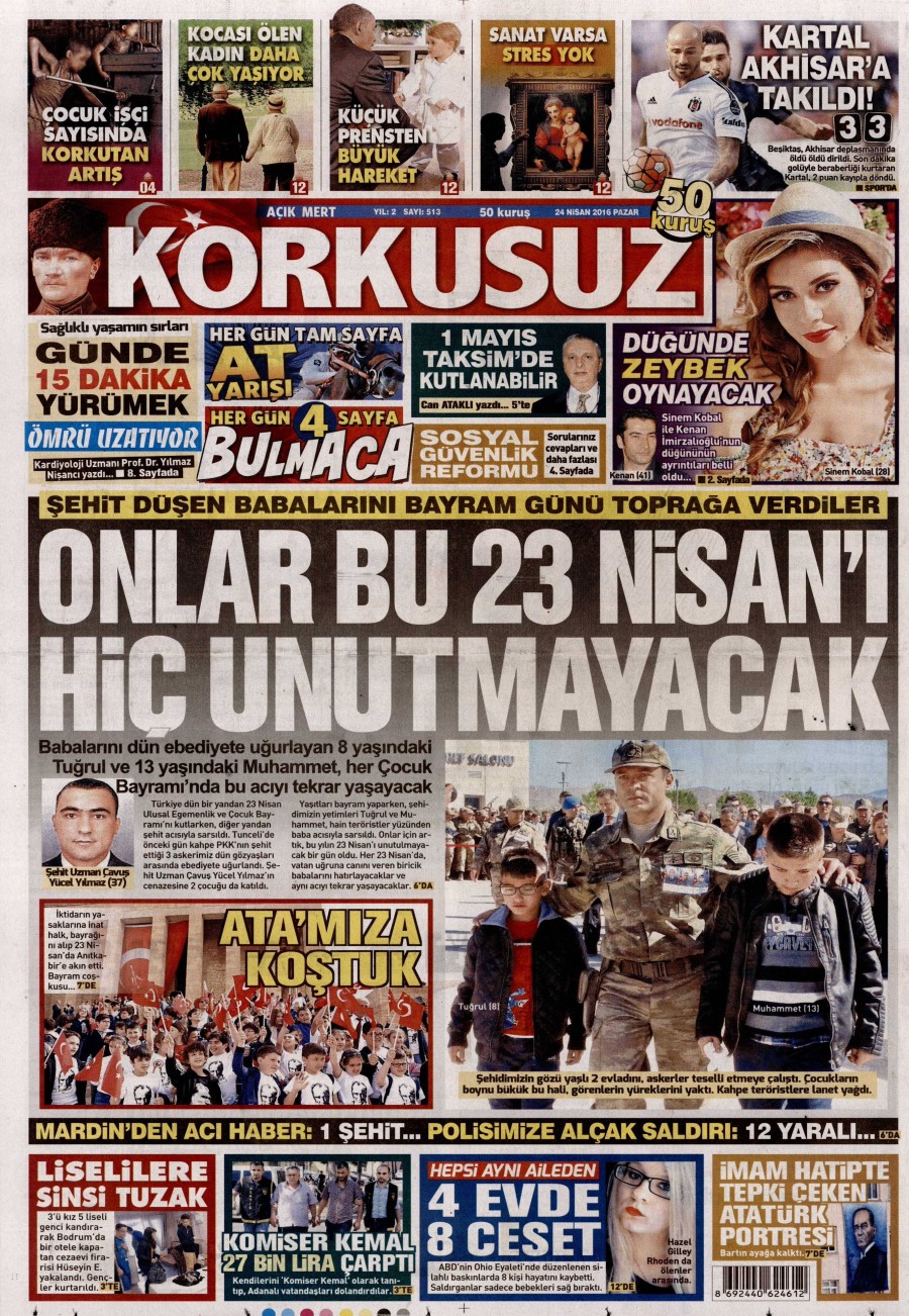 24 Nisan 2016 gazete manşetleri - 838