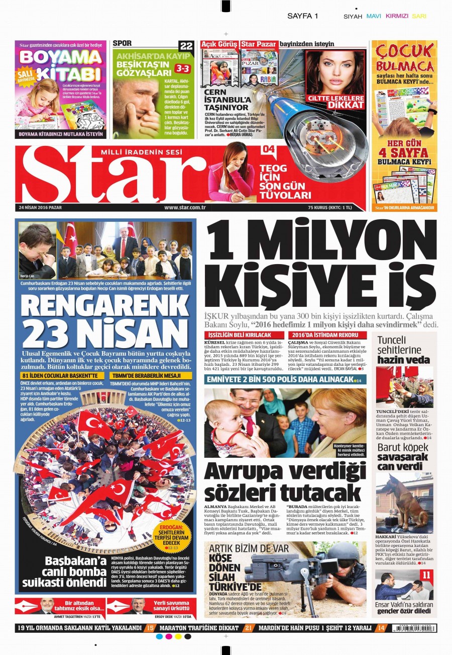 24 Nisan 2016 gazete manşetleri - 753