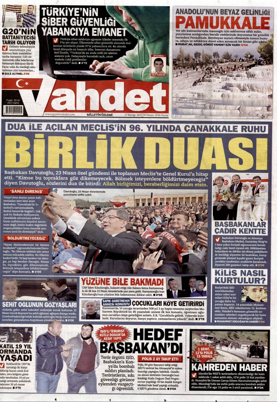 24 Nisan 2016 gazete manşetleri - 756