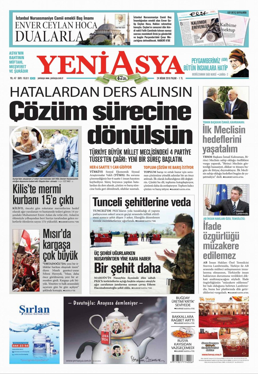 24 Nisan 2016 gazete manşetleri - 652