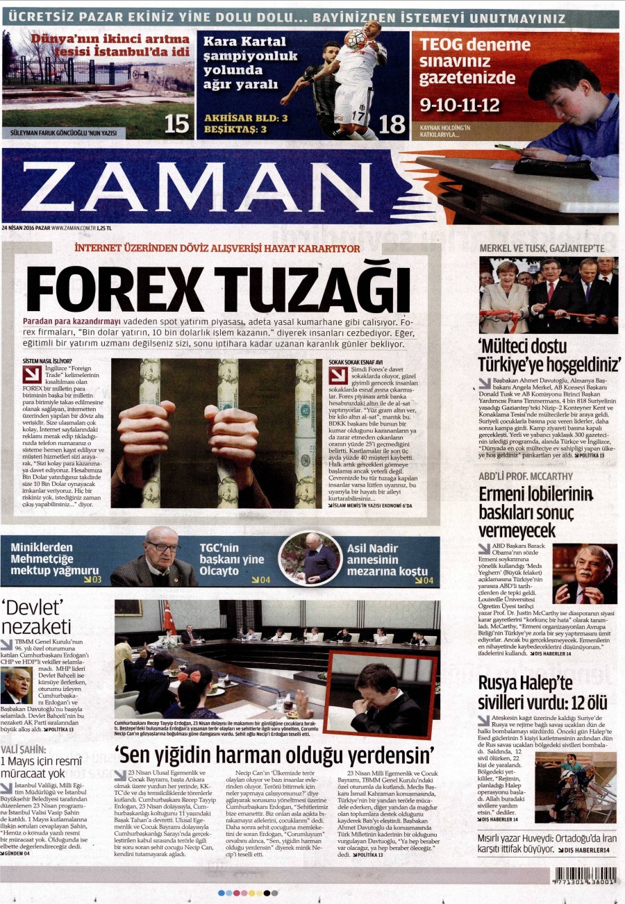 24 Nisan 2016 gazete manşetleri - 609