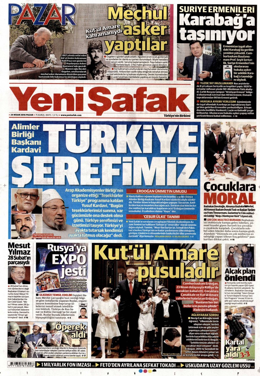 24 Nisan 2016 gazete manşetleri - 551