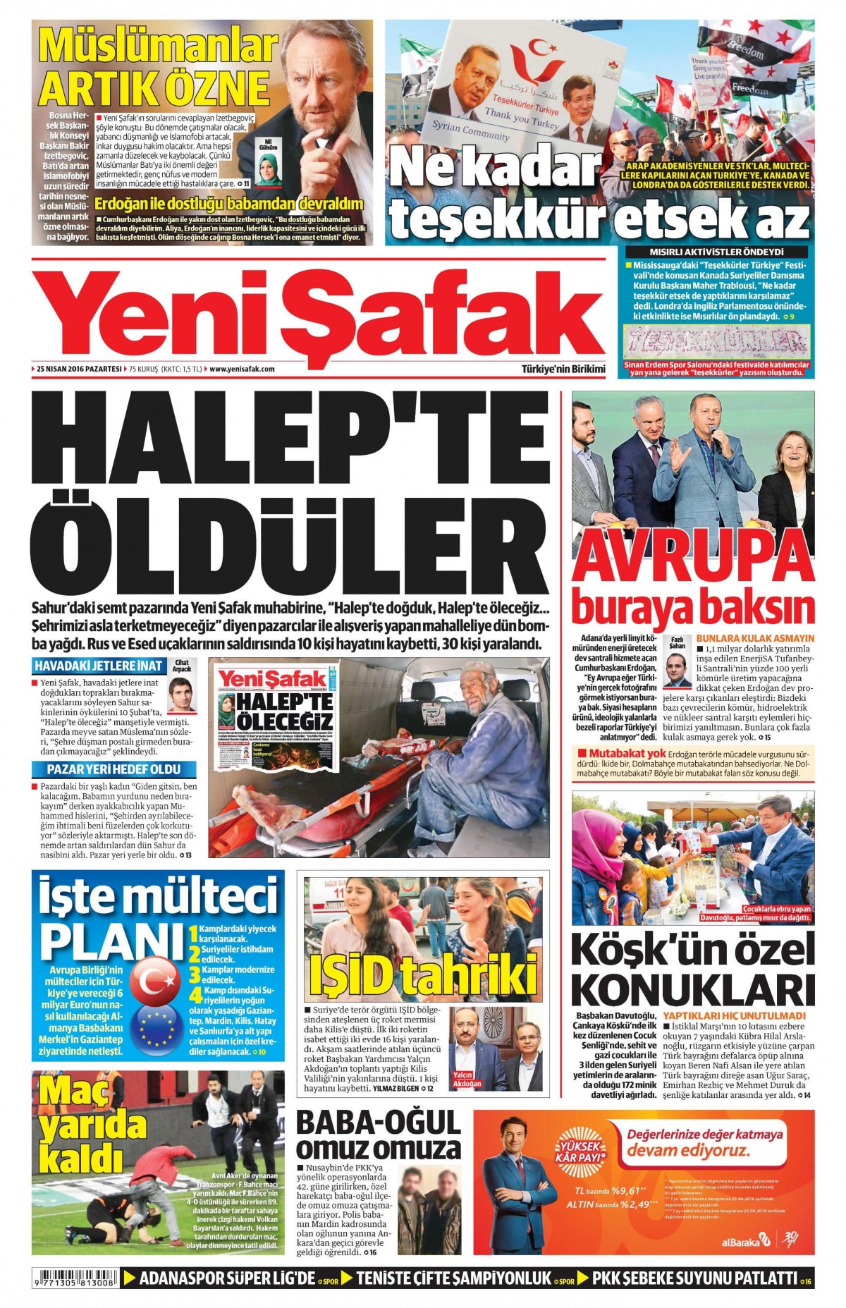 25 Nisan 2016 gazete manşetleri - 809