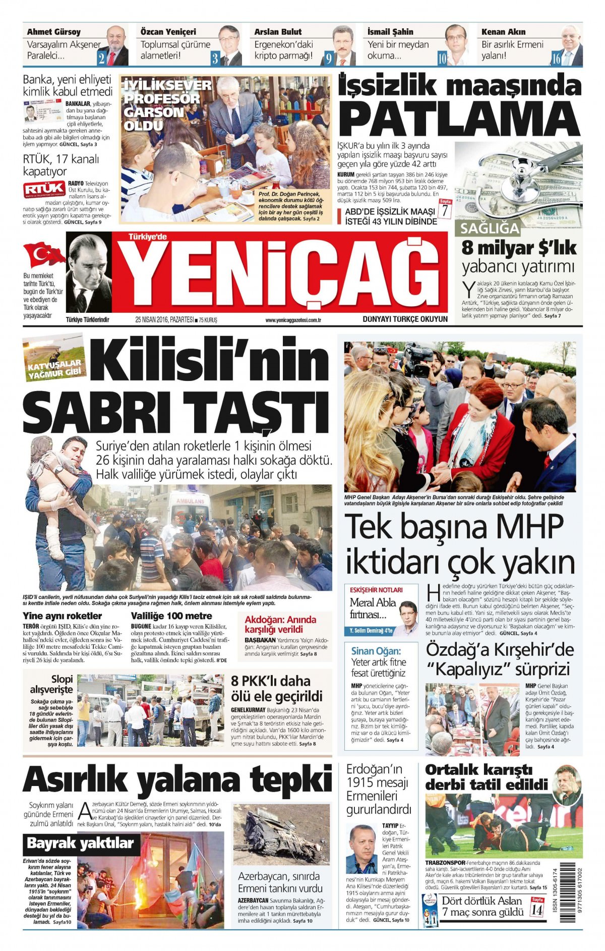 25 Nisan 2016 gazete manşetleri - 605