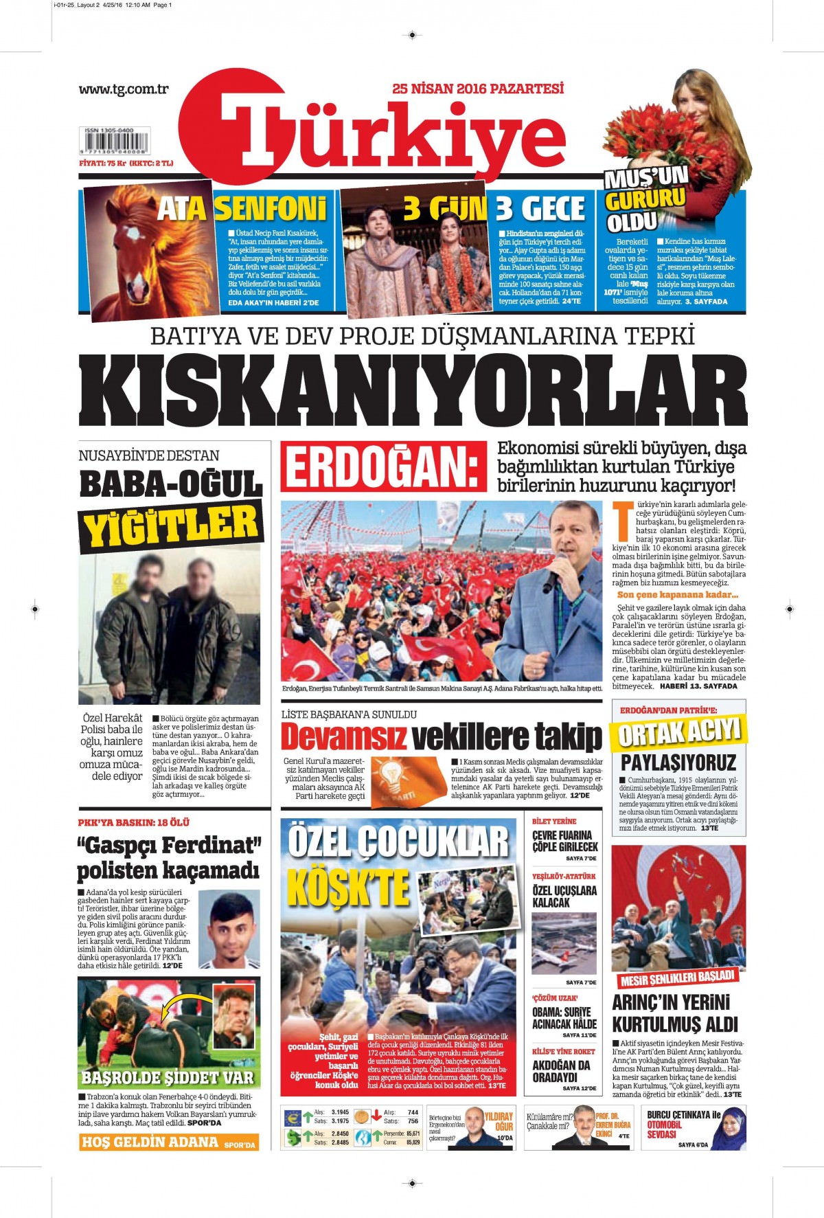 25 Nisan 2016 gazete manşetleri - 856