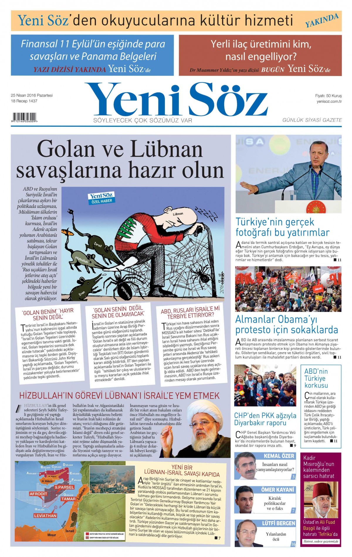 25 Nisan 2016 gazete manşetleri - 922