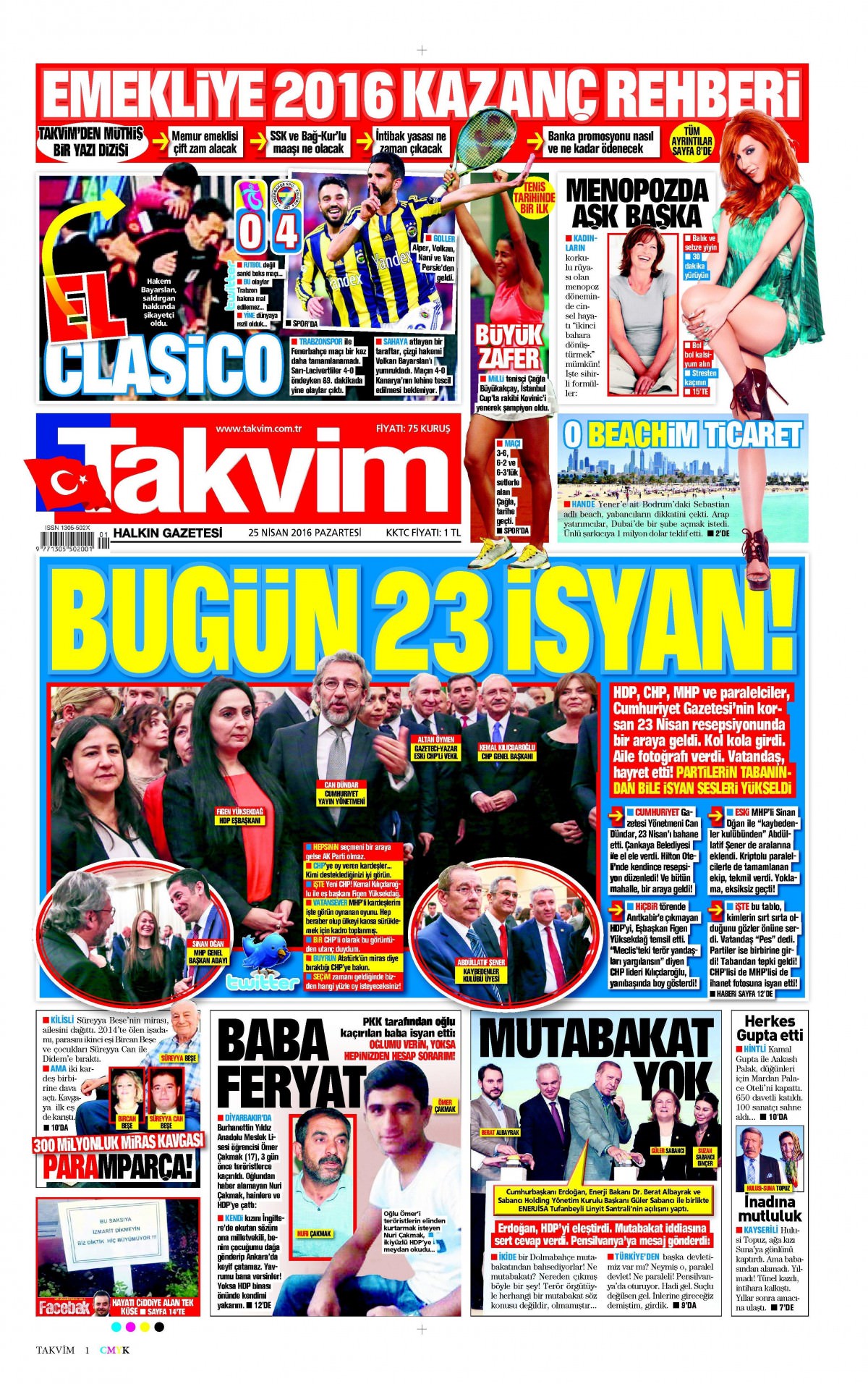 25 Nisan 2016 gazete manşetleri - 715