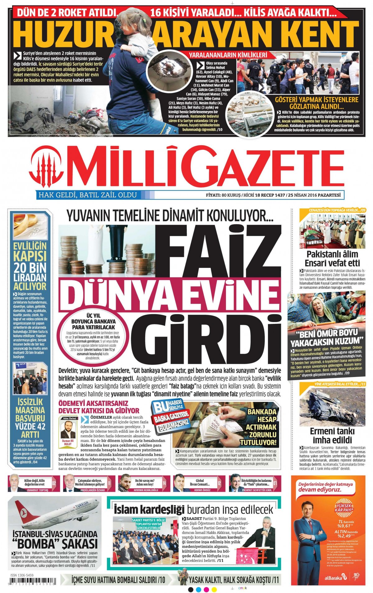 25 Nisan 2016 gazete manşetleri - 925