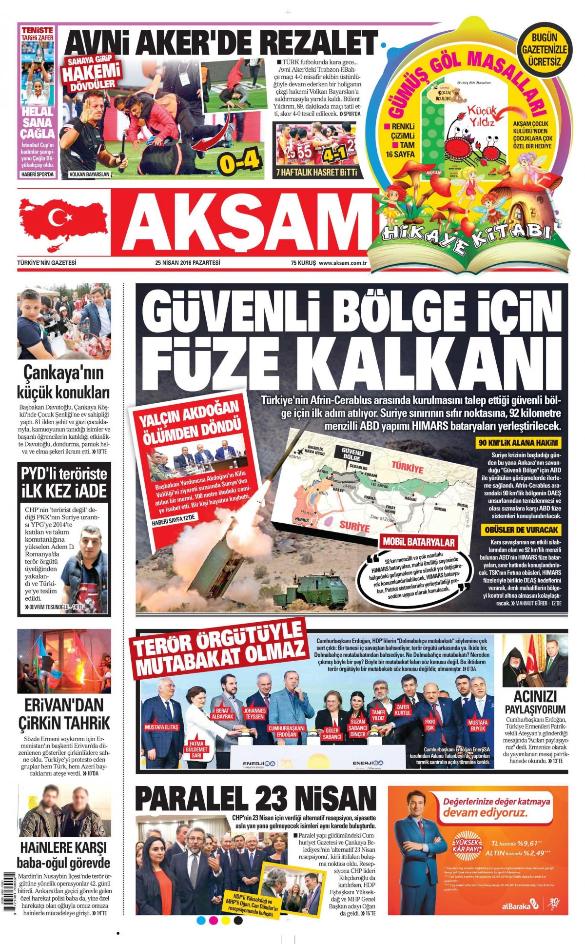 25 Nisan 2016 gazete manşetleri - 786