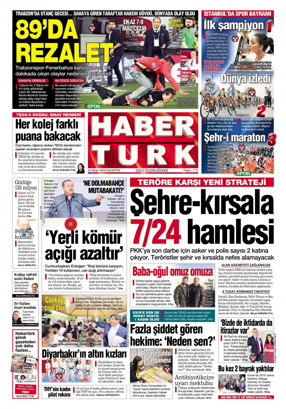 25 Nisan 2016 gazete manşetleri - 870