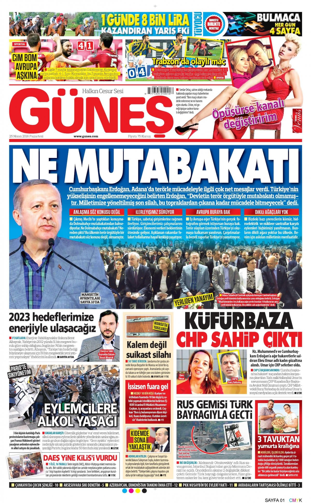 25 Nisan 2016 gazete manşetleri - 880