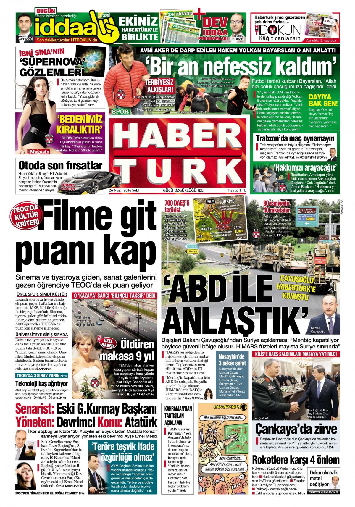 26 Nisan 2016 gazete manşetleri - 561