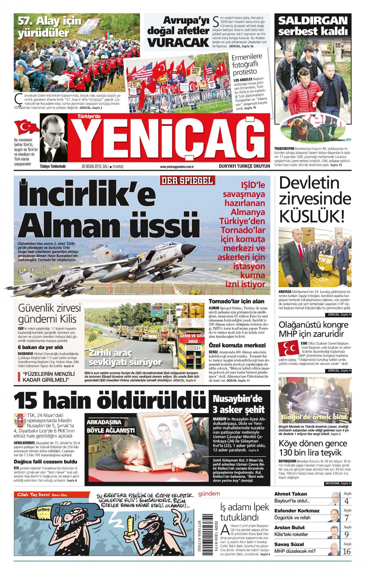 26 Nisan 2016 gazete manşetleri - 854