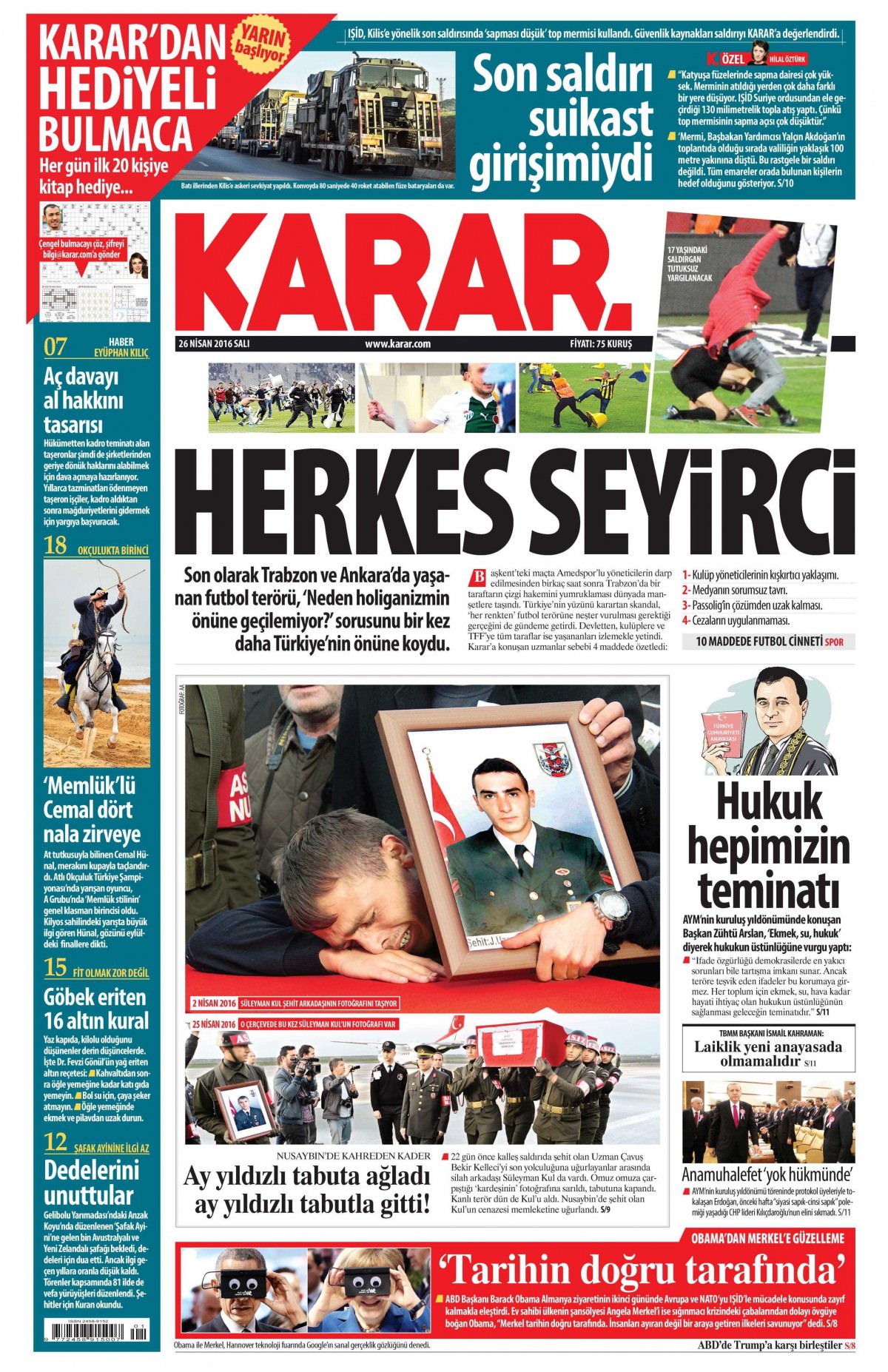 26 Nisan 2016 gazete manşetleri - 609