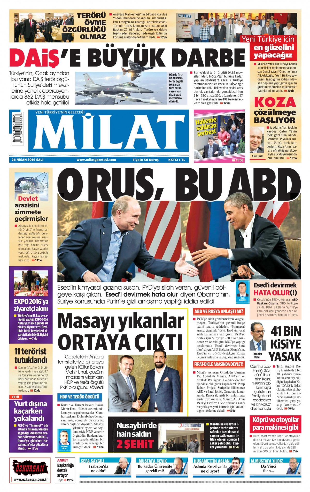 26 Nisan 2016 gazete manşetleri - 788