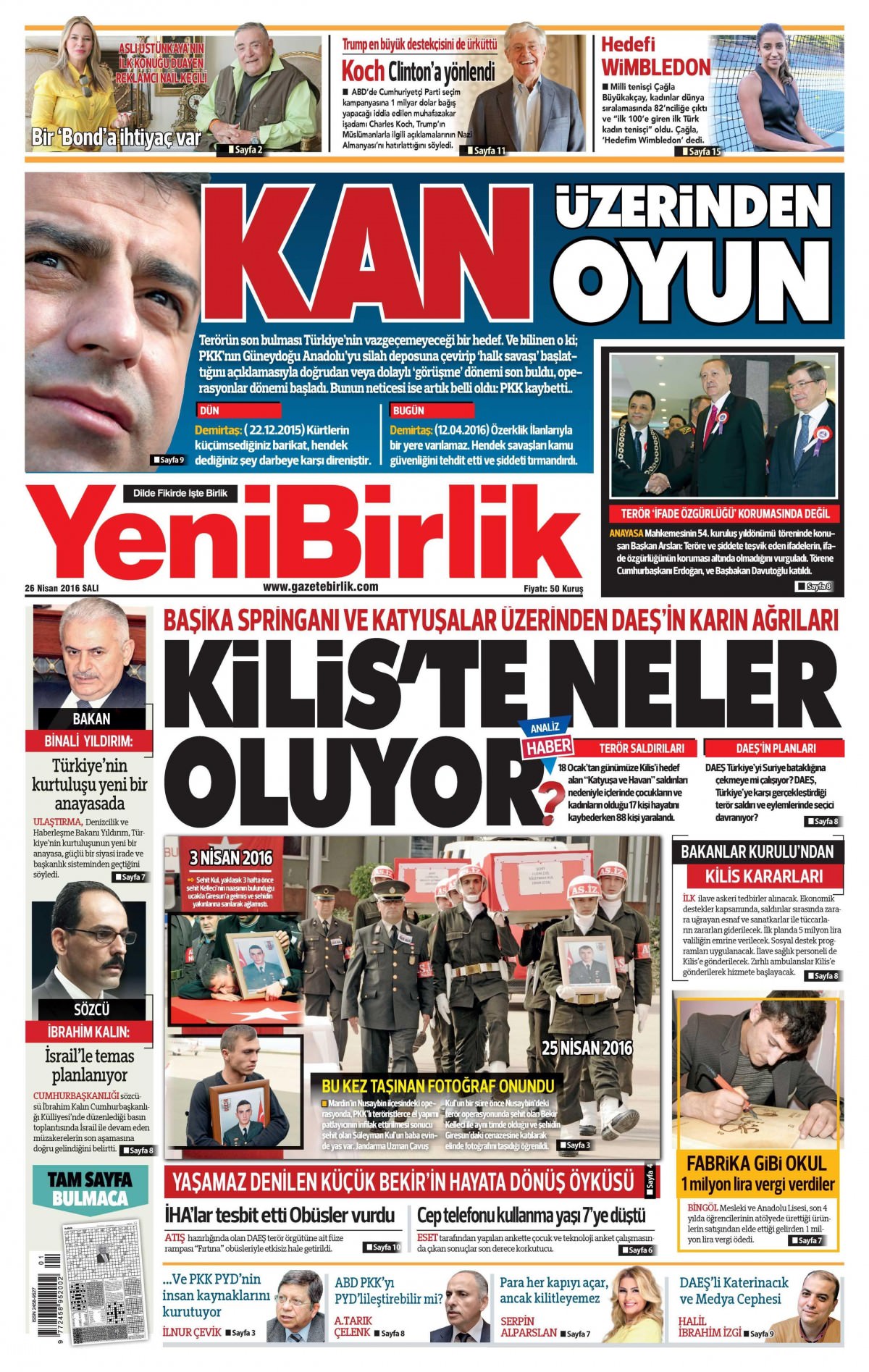 26 Nisan 2016 gazete manşetleri - 510