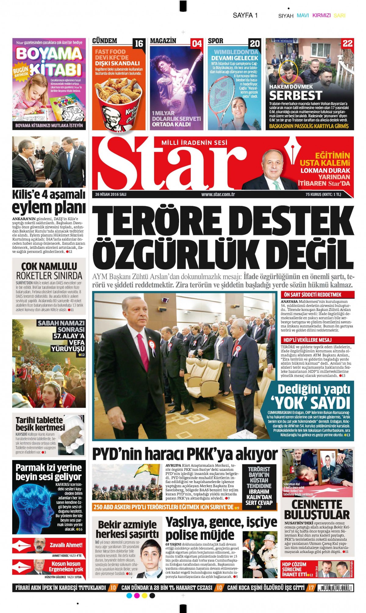 26 Nisan 2016 gazete manşetleri - 597