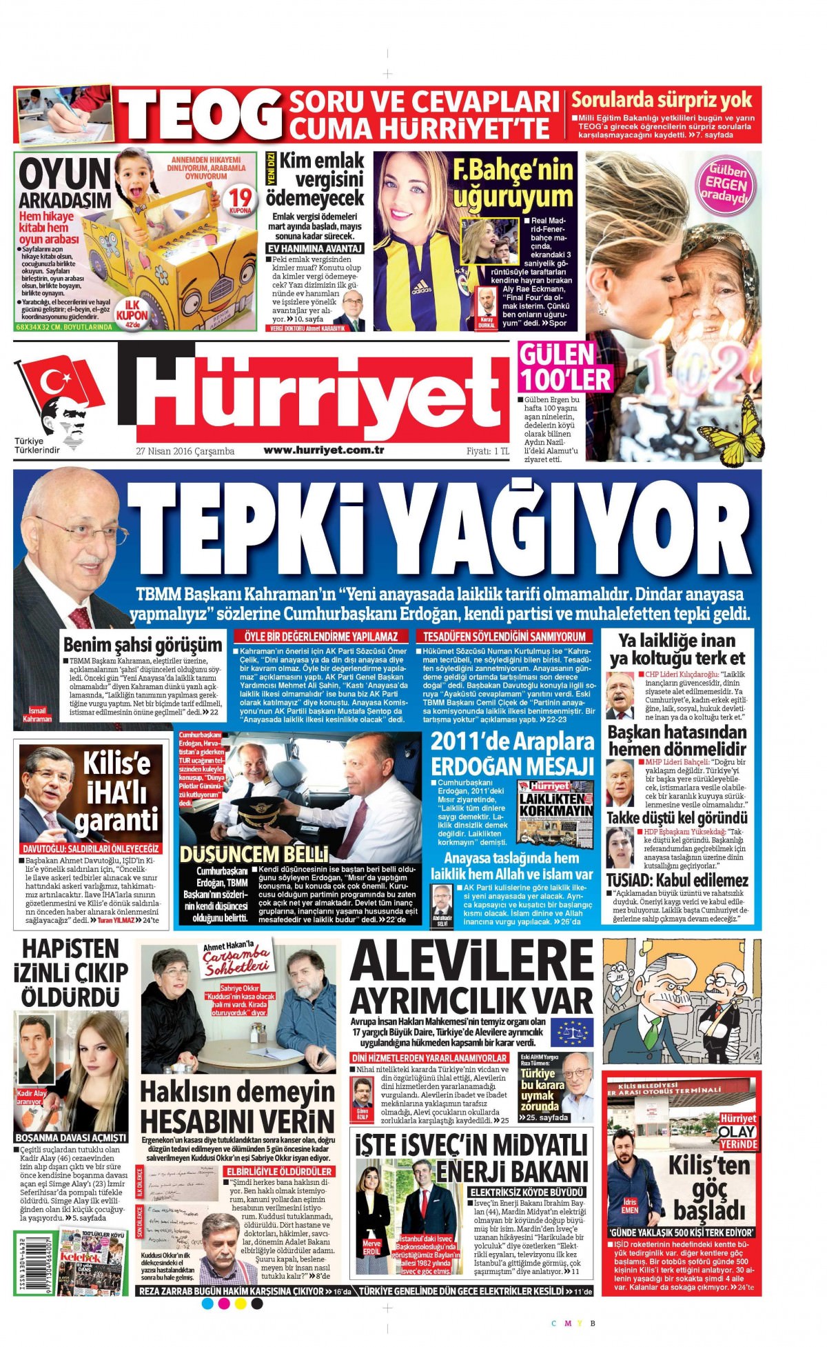 27 Nisan 2016 gazete manşetleri - 14