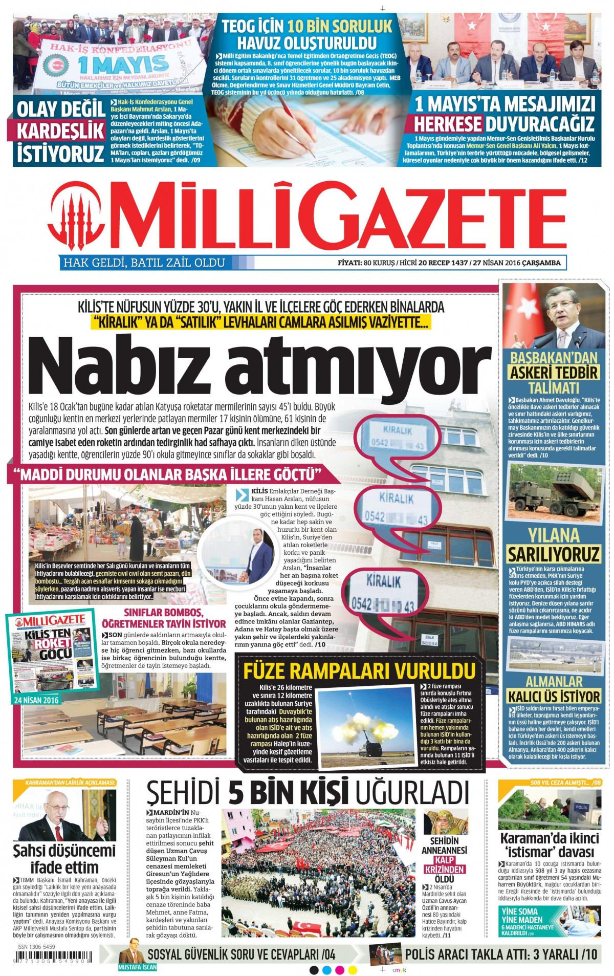 27 Nisan 2016 gazete manşetleri - 15