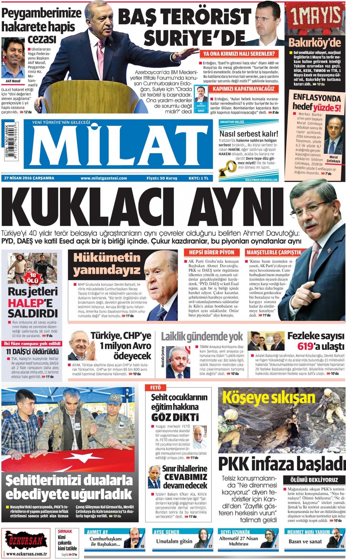 27 Nisan 2016 gazete manşetleri - 5