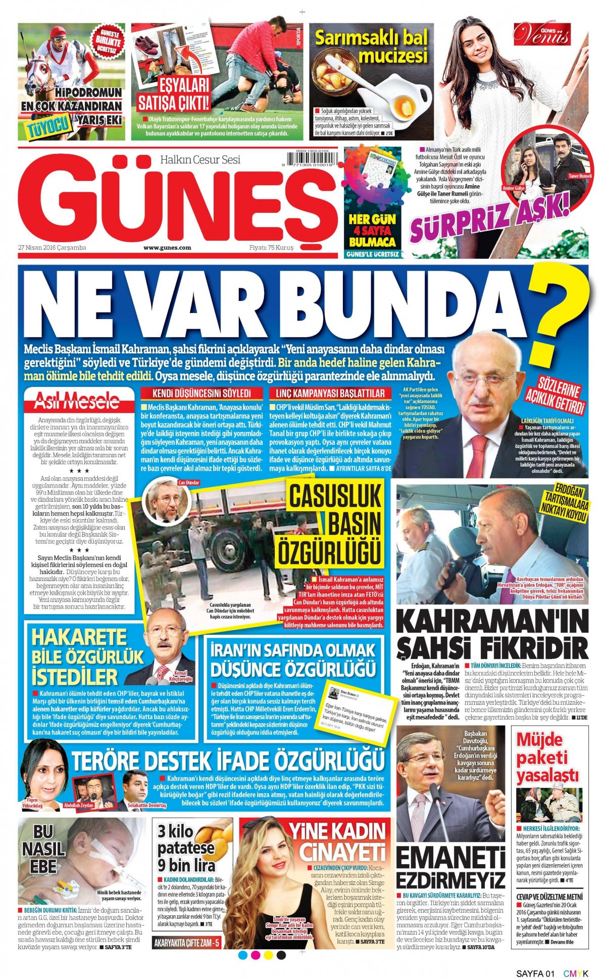 27 Nisan 2016 gazete manşetleri - 9