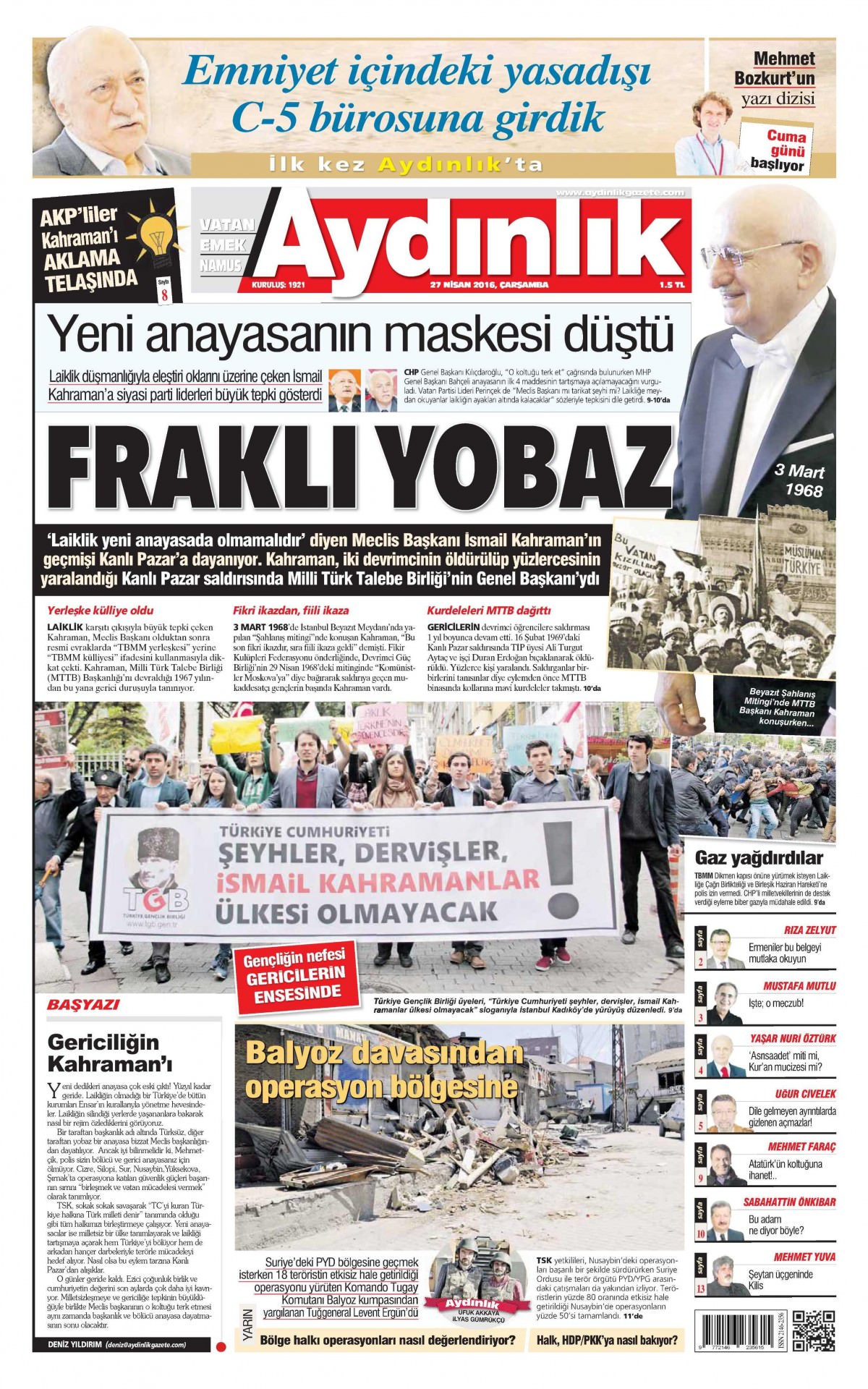 27 Nisan 2016 gazete manşetleri - 4