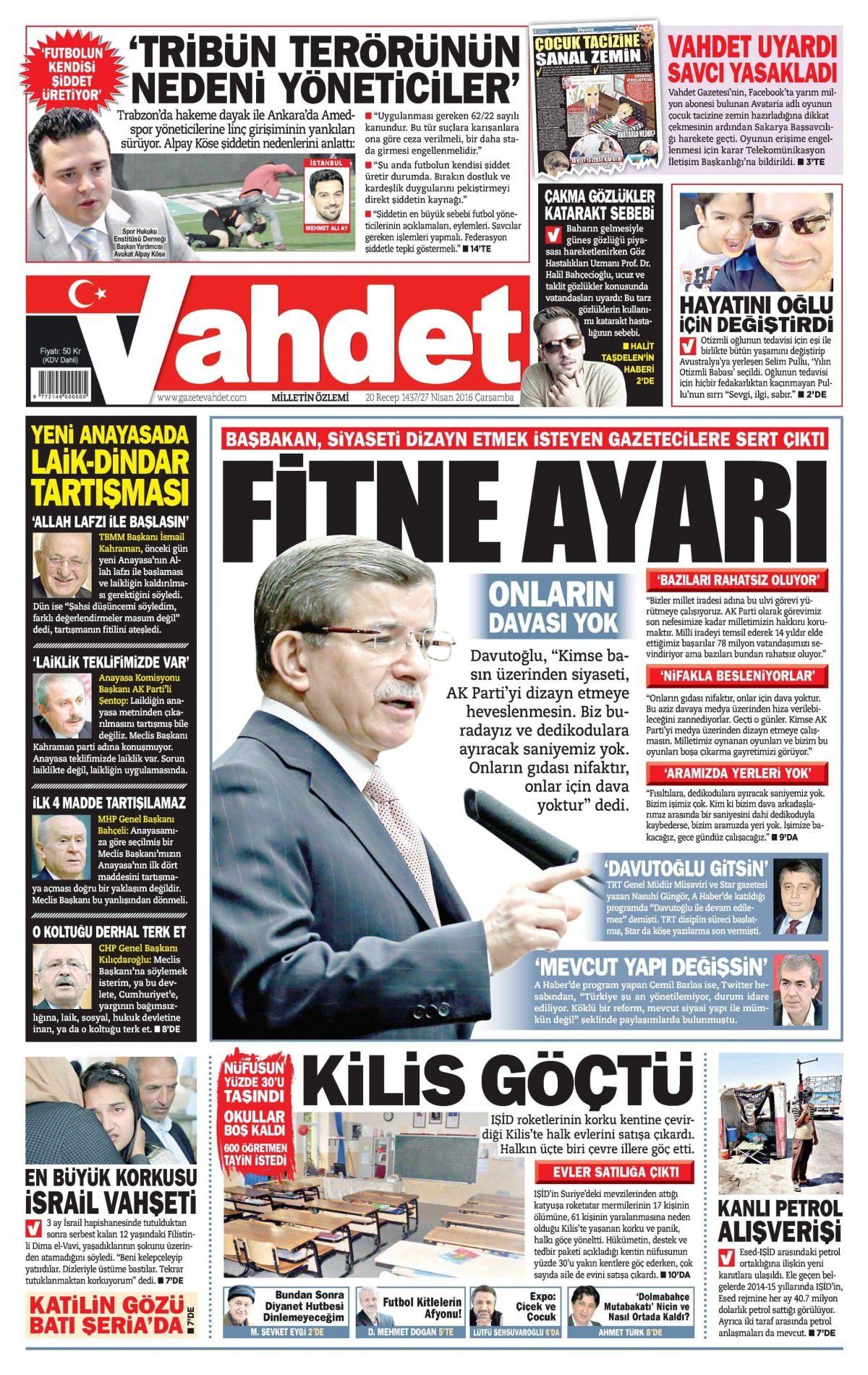 27 Nisan 2016 gazete manşetleri - 793